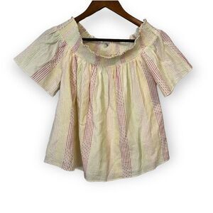 Honey Punch Pastel Striped Off The Shoulder Top